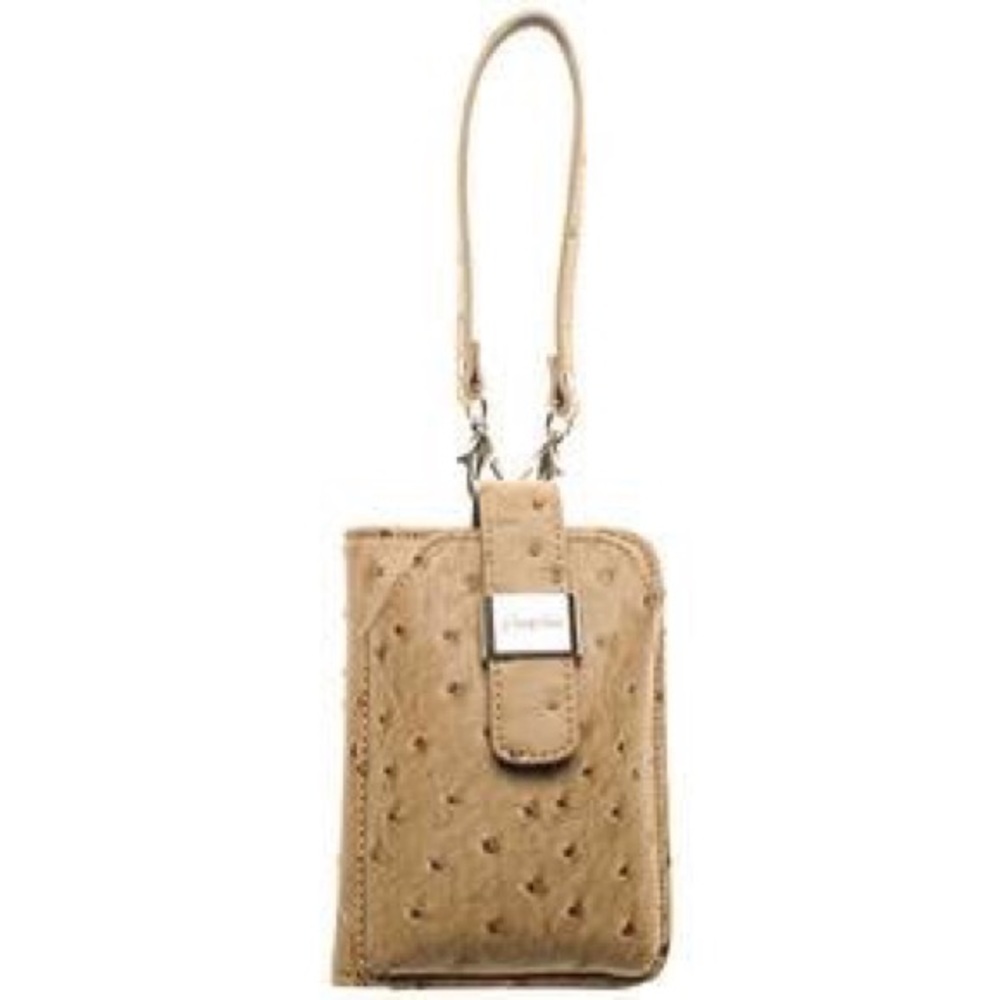 Grace Adele ostrich cell phone wallet Sand